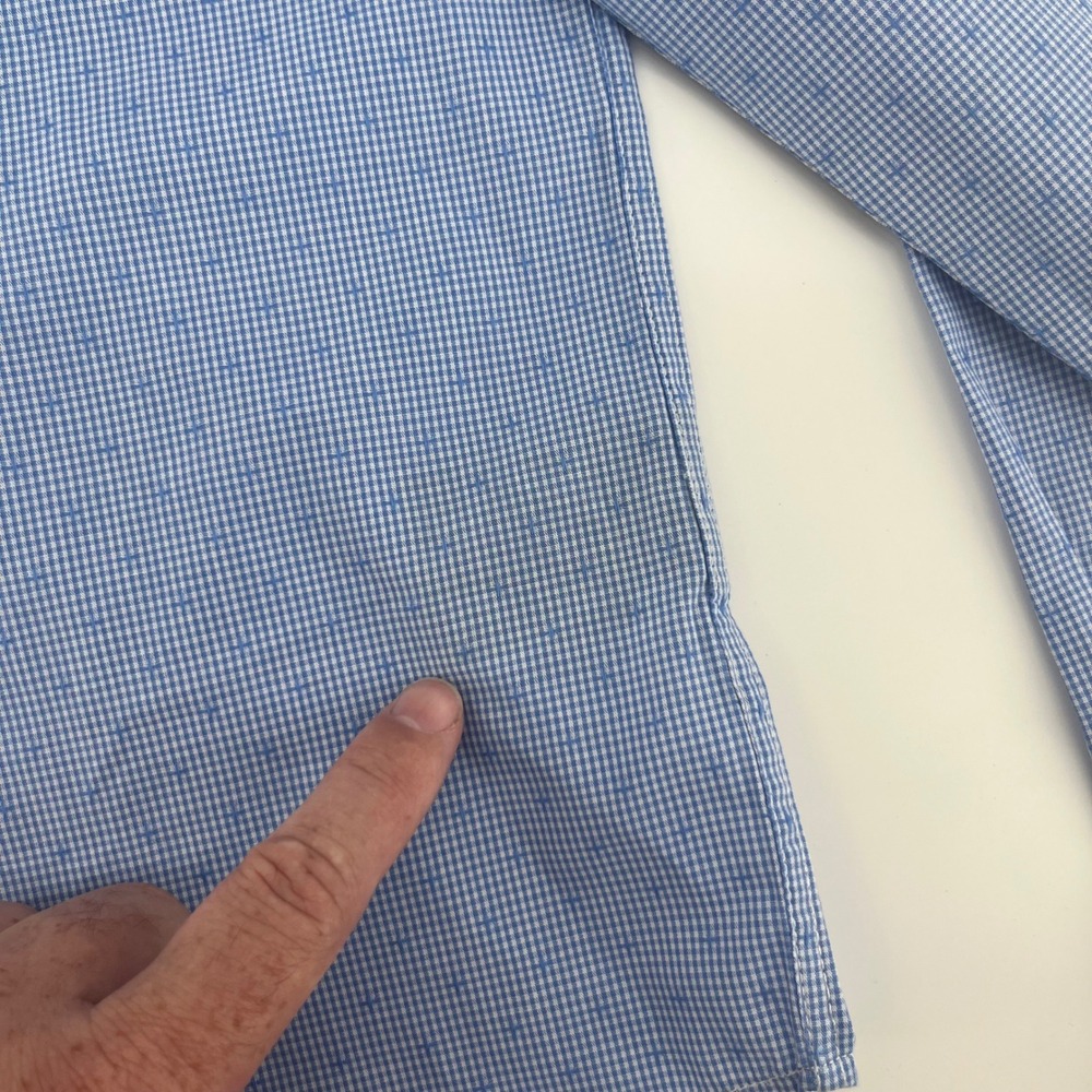 Tommy Hilfiger Boys Blue Gingham Check Long Sleeve Button Down Shirt Size 18 - Picture 6 of 7